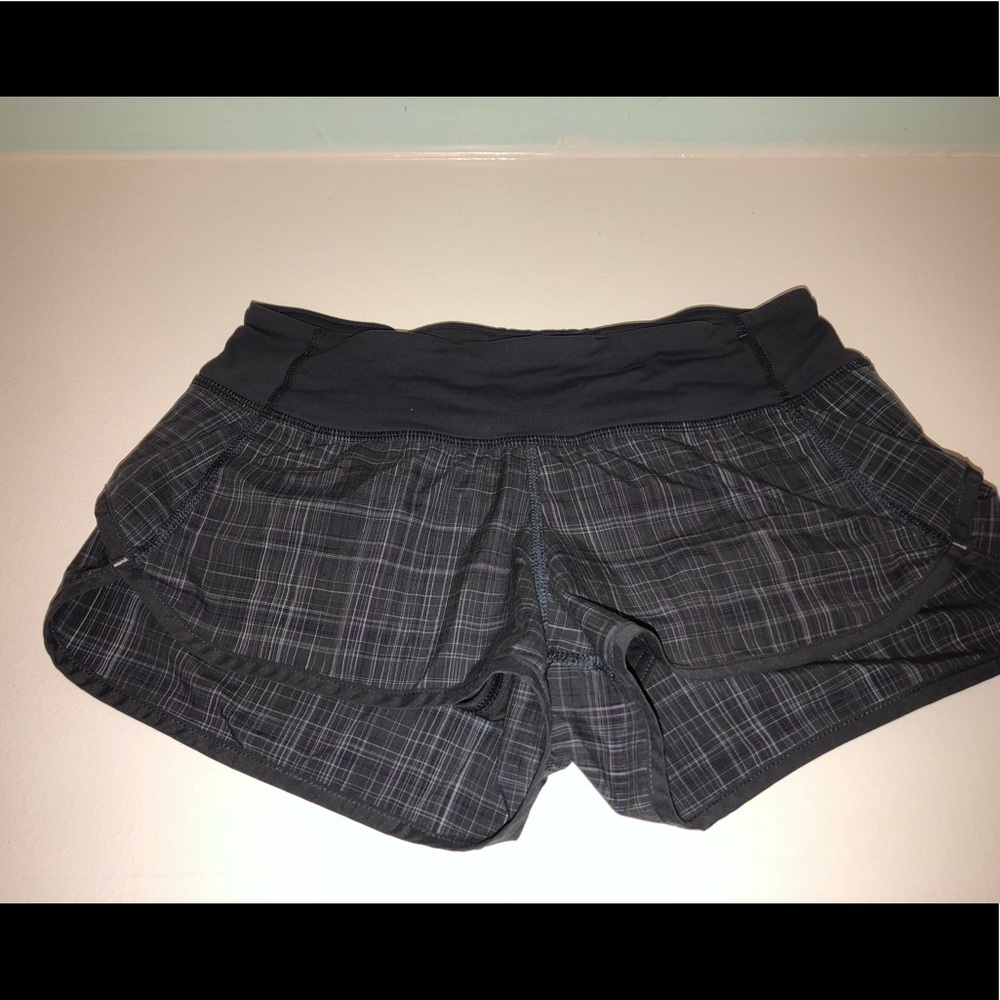 NWOT lululemon dark grey striped shorts